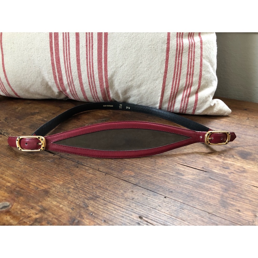Vintage double buckle waist belt made in France